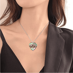 Sloth Print Pendant Necklace Jewelry Gift for Girls