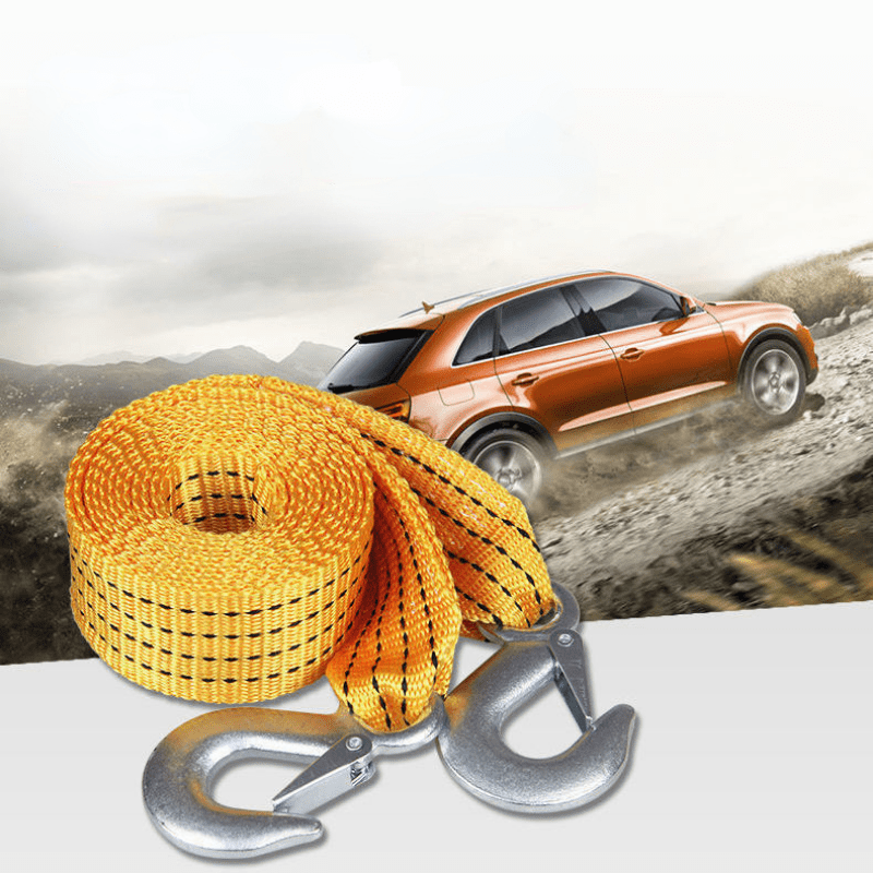 Car Trailer Rope Rescue Rope Eagle Hook Traction Rope 3M-5M Double layer Strong