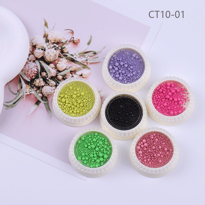 6 Box Nail Caviar Beads 3D Nail Art Decoration Nail Ball Beads