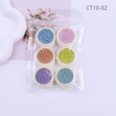 6 Box Nail Caviar Beads 3D Nail Art Decoration Nail Ball Beads