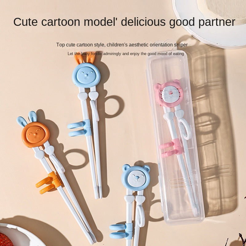 Kids Training Chopsticks Baby Learning Practicing Cartoon Tableware