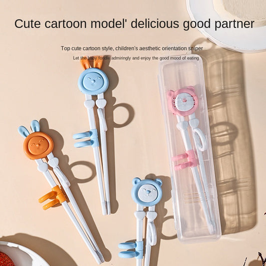 Kids Training Chopsticks Baby Learning Practicing Cartoon Tableware