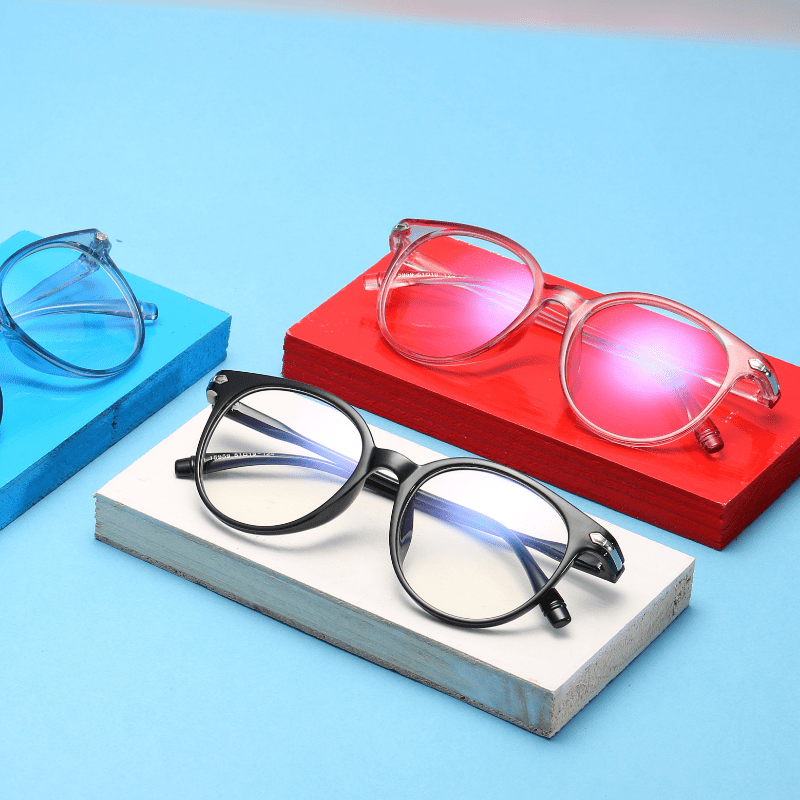 Round Anti Light Glasses for Women Men Students Casual Jelly Glasses