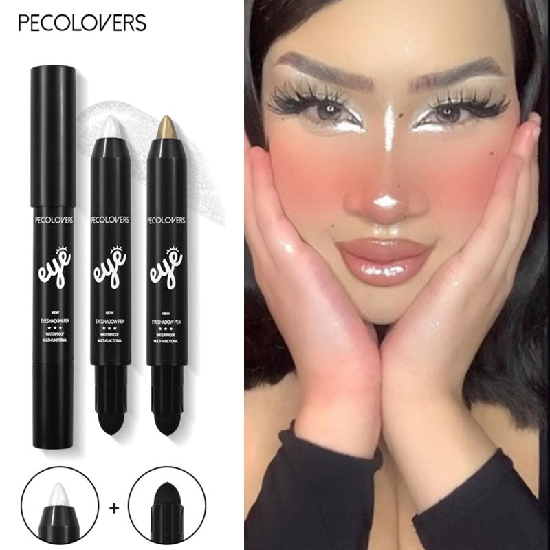 Double Ended Eyeshadow & Highlighter Pen Matte Pearly Glitter Eye Makeup