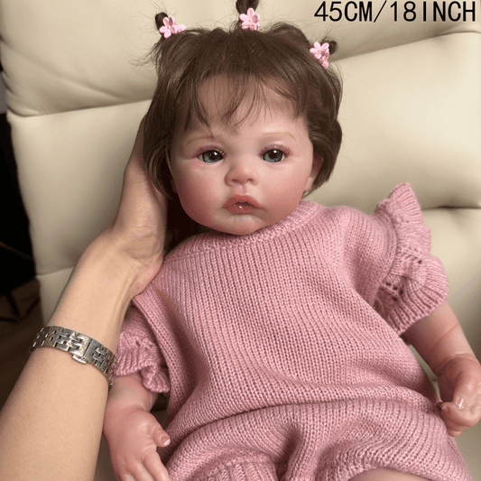 BZDOLL 19in Silicone Reborn Doll, Realistic Appearance, Visible Veins, 3D Skin