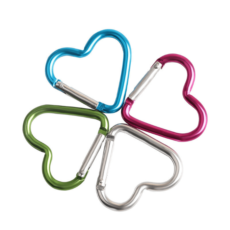 10pcs Heart Shaped Carabiners for Backpacks Keychains