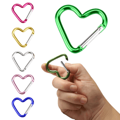 10pcs Heart Shaped Carabiners for Backpacks Keychains