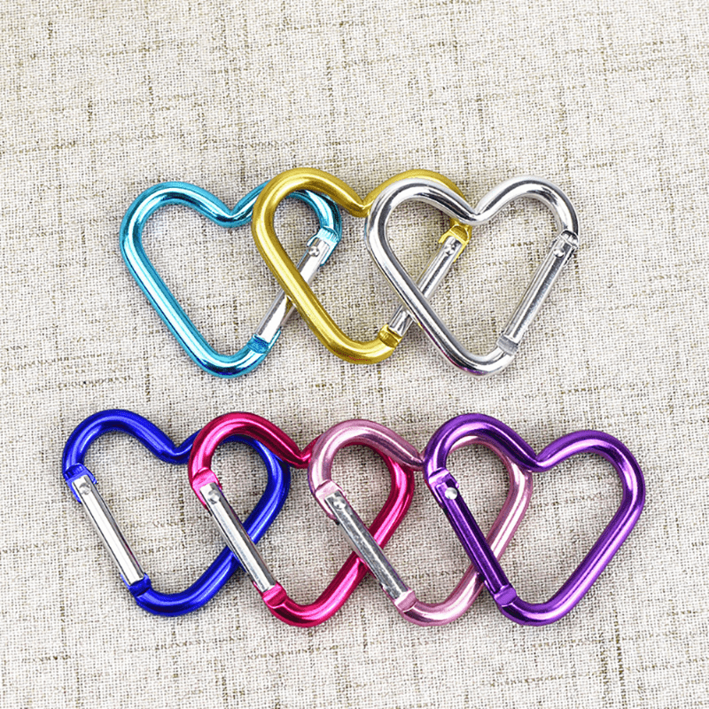 10pcs Heart Shaped Carabiners for Backpacks Keychains