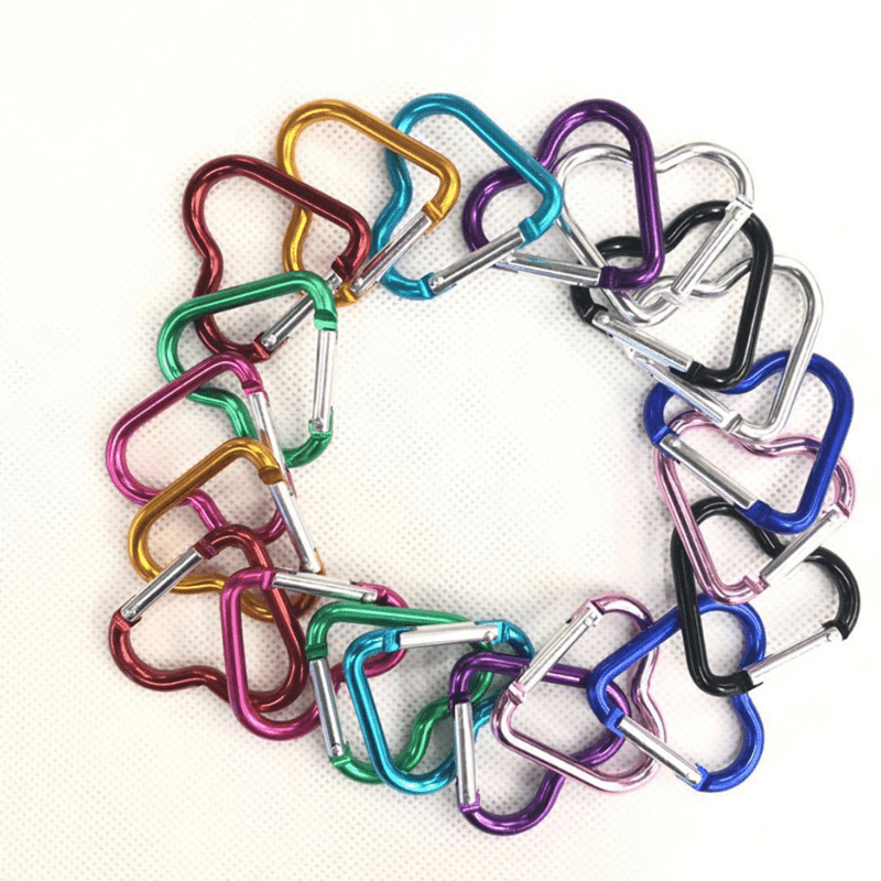 10pcs Heart Shaped Carabiners for Backpacks Keychains