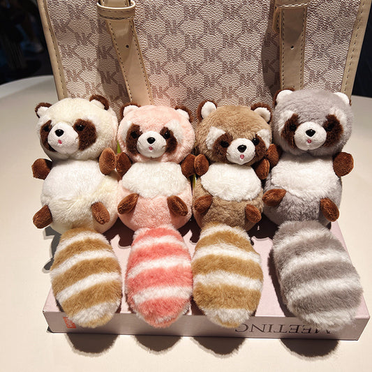 3inch Plush Raccoon Keychain Wedding Doll Accessory Small Pendant