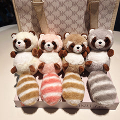 3inch Plush Raccoon Keychain Wedding Doll Accessory Small Pendant
