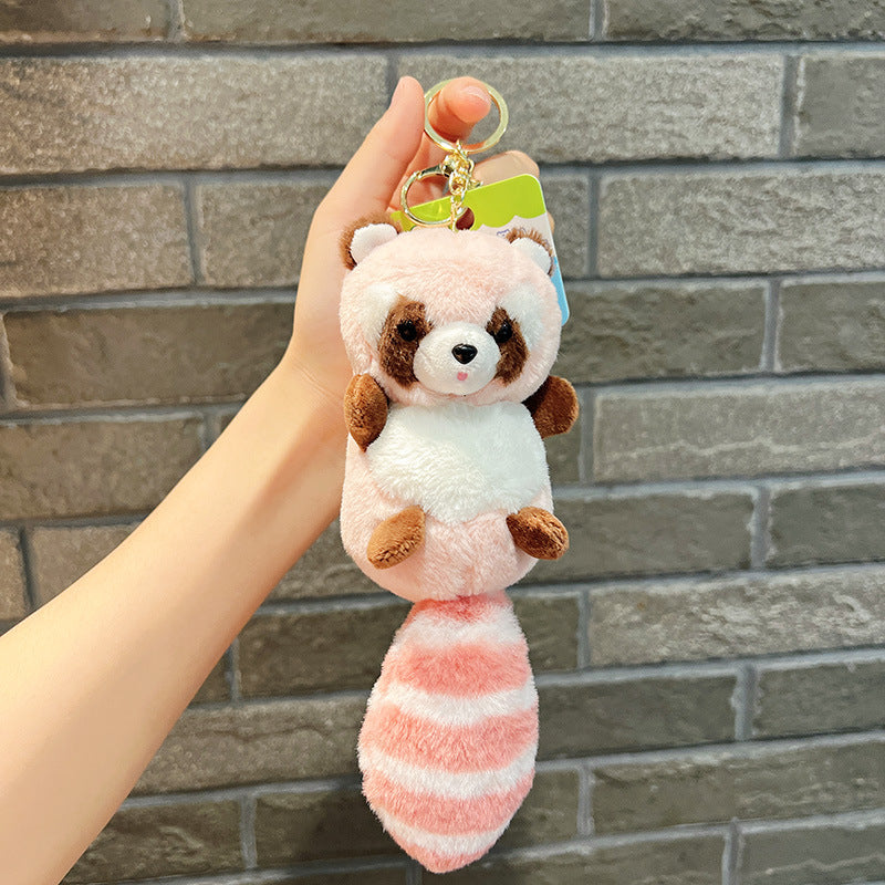 3inch Plush Raccoon Keychain Wedding Doll Accessory Small Pendant