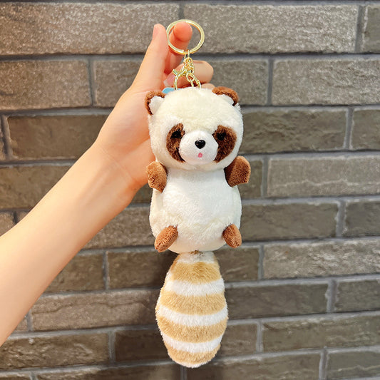 3inch Plush Raccoon Keychain Wedding Doll Accessory Small Pendant
