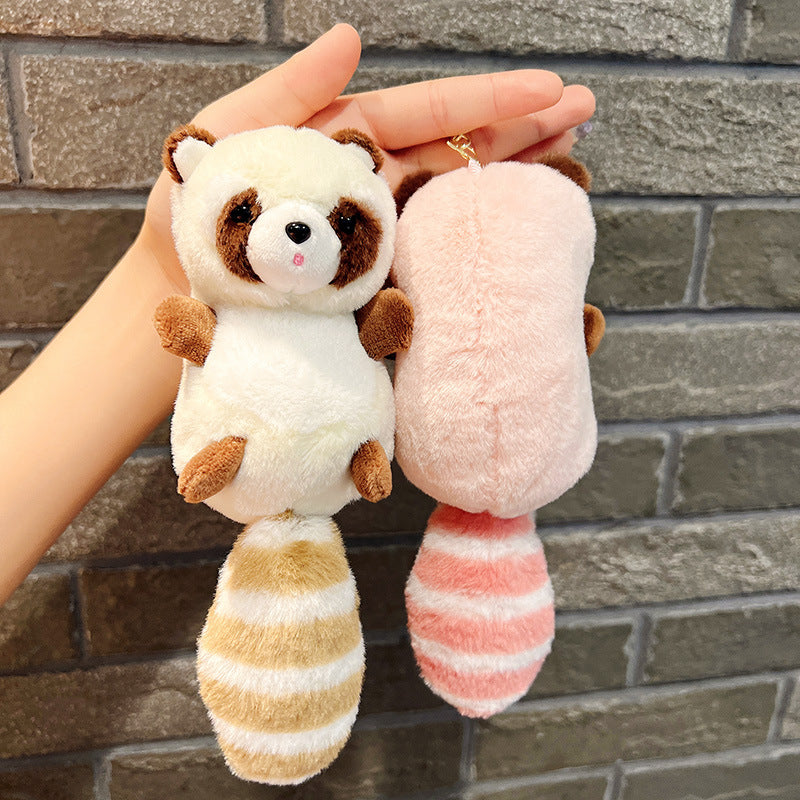 3inch Plush Raccoon Keychain Wedding Doll Accessory Small Pendant