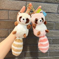 3inch Plush Raccoon Keychain Wedding Doll Accessory Small Pendant