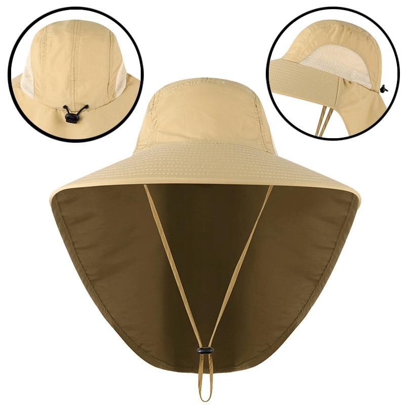 Quick Dry Wide Brim Fisherman Sun Hat Men's Jungle Hiking Hat