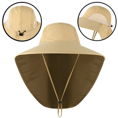 Quick Dry Wide Brim Fisherman Sun Hat Men's Jungle Hiking Hat