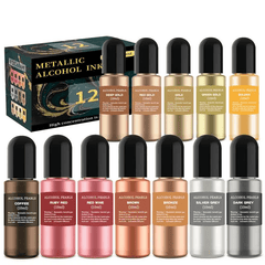 12PC Alcohol Ink Resin Pigment Set for DIY Jewelry Making