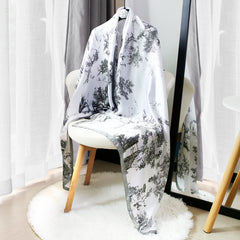 Classic Silk Long Scarf Satin Shawl Vintage Head Wraps Windproof