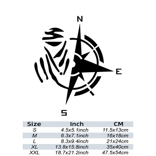 Adventure Sports Compass Car Stickers Waterproof Vinyl Decal
