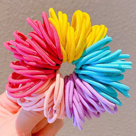 100pcs Rubber Band Ponytail Hair Rope Hair Accessories For Women Girls