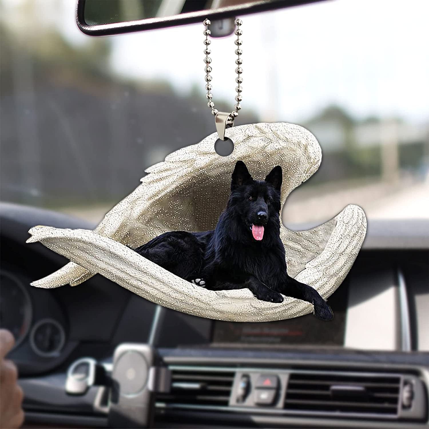 Angel Wings Pet Memorial Car Accessory - Dog Lover's Ornament