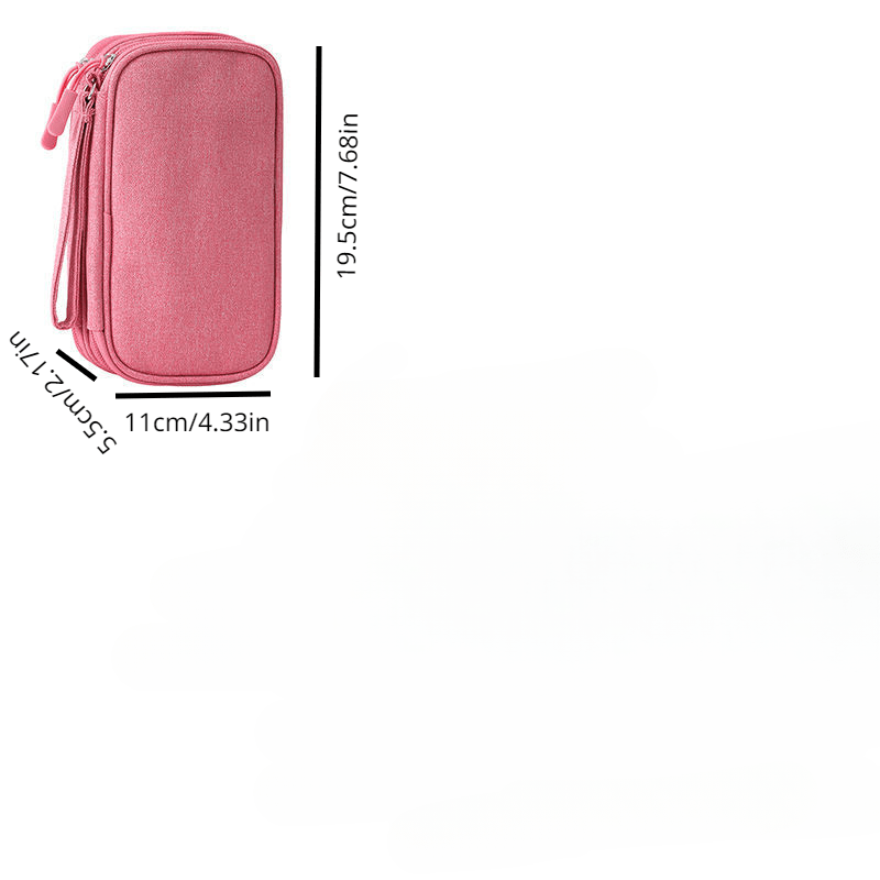 3 Compartments Electronics Organizer Bag Dacron Travel Cable Bag Pouch
