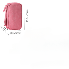 3 Compartments Electronics Organizer Bag Dacron Travel Cable Bag Pouch