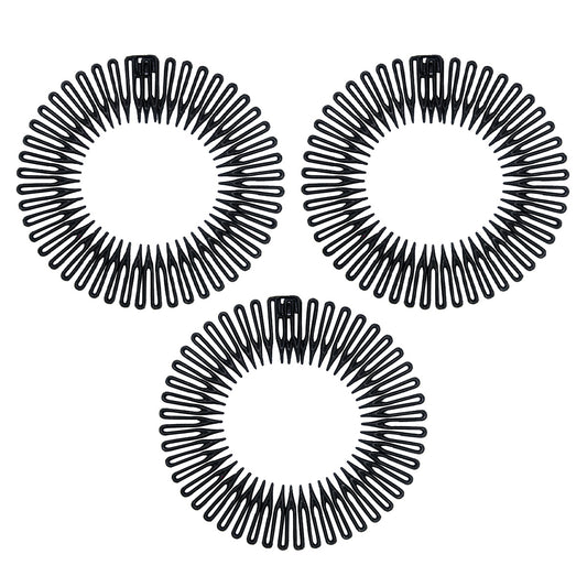 3pcs Flexible Teeth Hair Band Stretchy Head Hoop for Women Girls Men