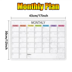 Erasable Magnetic Monthly Weekly Planner Whiteboard