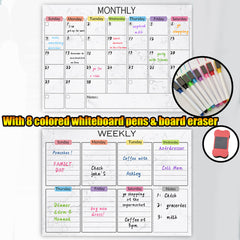 Erasable Magnetic Monthly Weekly Planner Whiteboard