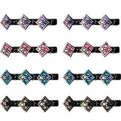 8pcs Rhinestone Hair Clip Vintage Duck Billed Side Bangs Head Jewelry