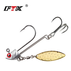Fish Shaped Hook With Leaf Tank Sequins Fishing Drop Shot Hooks