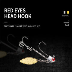Fish Shaped Hook With Leaf Tank Sequins Fishing Drop Shot Hooks