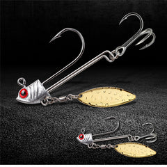 Fish Shaped Hook With Leaf Tank Sequins Fishing Drop Shot Hooks