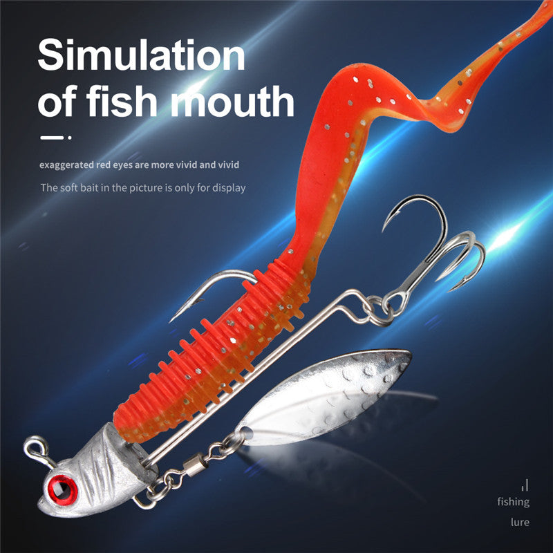 Fish Shaped Hook With Leaf Tank Sequins Fishing Drop Shot Hooks