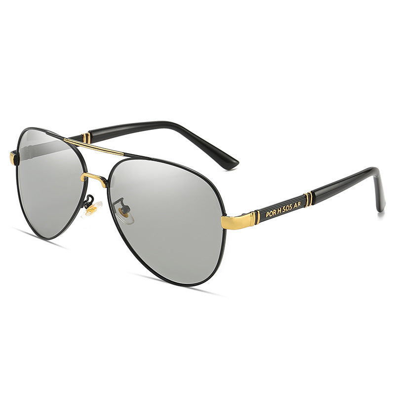 Men's Polarized Pilot Sunglasses for Day and Night Use
