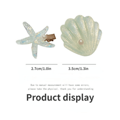 Ocean Glitter Starfish Shell Hair Clip Duck Billed Clip