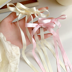 2pcs Braided Hair Ribbon Bow Hair Clip Streamer Headwear