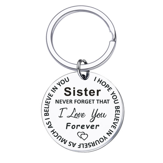 Love You Tag Keychain Metal Key Ring Gift For Mom Dad Son Daughter