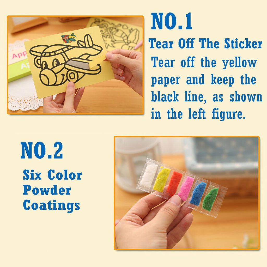 10pcs Sand Painting Set DIY Colorful Sand Making Cartoon Small Gift