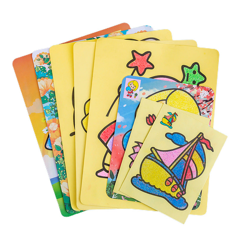 10pcs Sand Painting Set DIY Colorful Sand Making Cartoon Small Gift