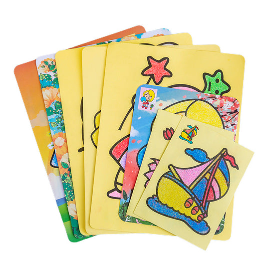 10pcs Sand Painting Set DIY Colorful Sand Making Cartoon Small Gift