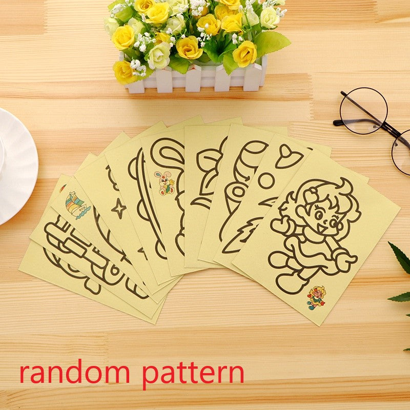 10pcs Sand Painting Set DIY Colorful Sand Making Cartoon Small Gift