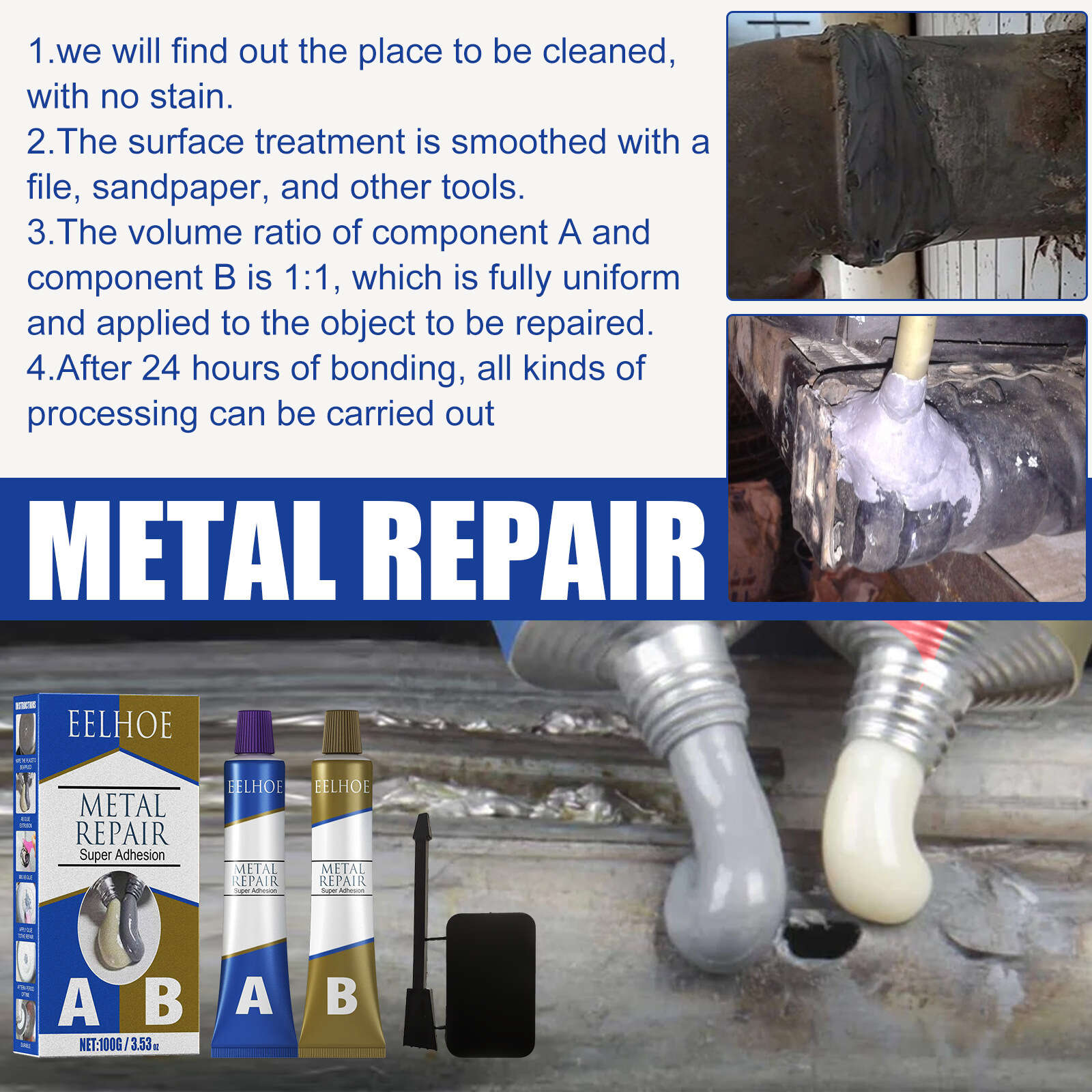 Waterproof Welding Glue for Iron Casting Repairs