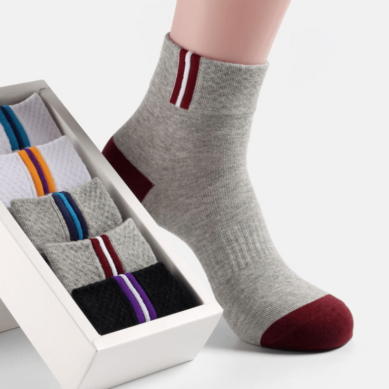 5pairs Men's Autumn Winter Sports Mid calf Socks