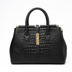 Crocodile Embossed Leather Crossbody Bag - Office & Work Purses