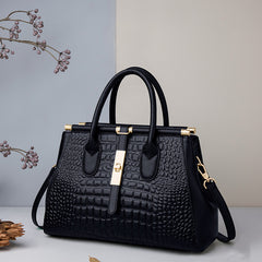 Crocodile Embossed Leather Crossbody Bag - Office & Work Purses