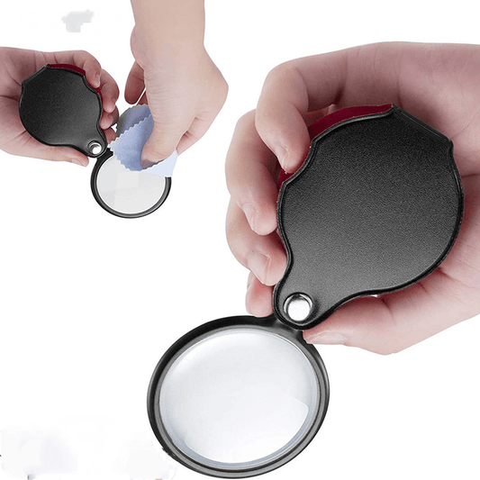60mm Mini Handheld Magnifier Foldable Pocket Magnifier Reading Monocle