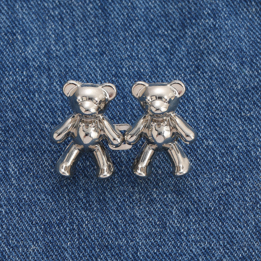 Bear Shape Waist Pin Jeans Waist Pin Adjustment Detachable Sewing Buttons
